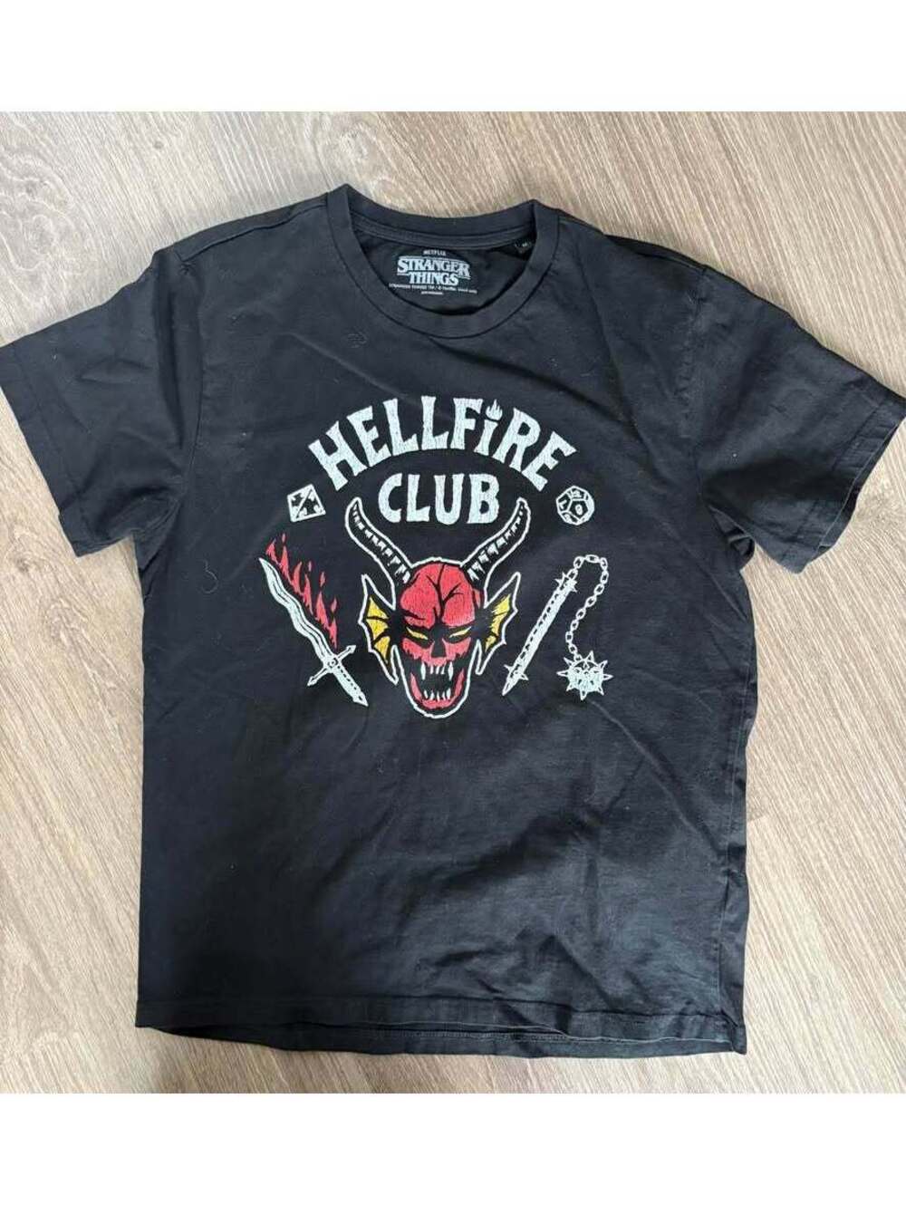 Hellfire Club Stranger Things Netflix Mens medium T Shirt Official Black